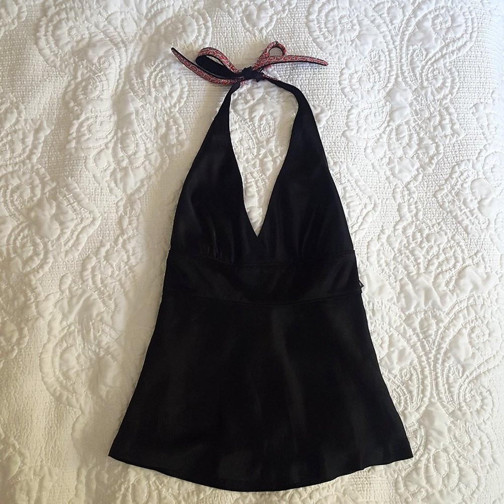 Vineyard Vines Black Silk Halter Top, NWT, sz 4